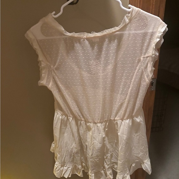 Cream Ruffled Blouse - Picture 3 of 5